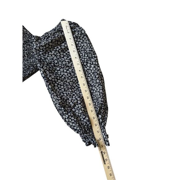 Madewell Lucie Elbow Sleeve Smocked Mini Dress in Parisian Ditsy size S True Bla - Picture 11 of 14